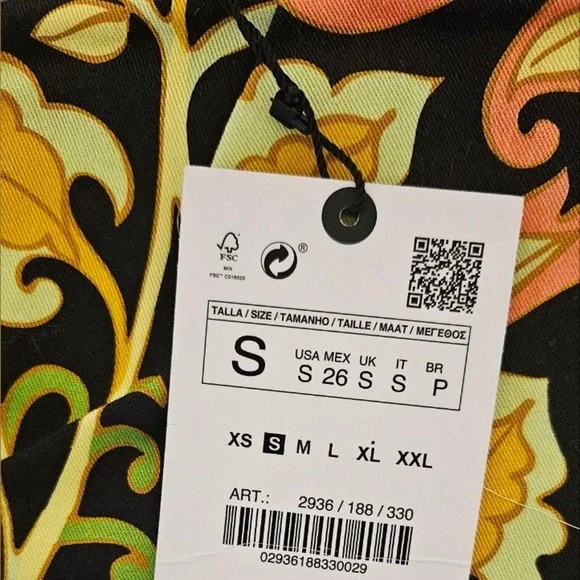 Zara Printed High Waist Flared Pants Multicolored - Picture 11 of 12